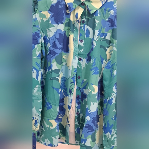 WOMENS Floral Button-Up BLOUSE - Picture 1 of 2